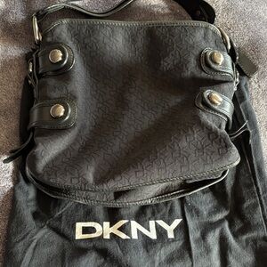 DKNY Black Shoulder Bag with Textured Design
